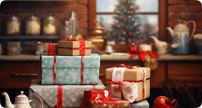 Christmas gifts and decorations